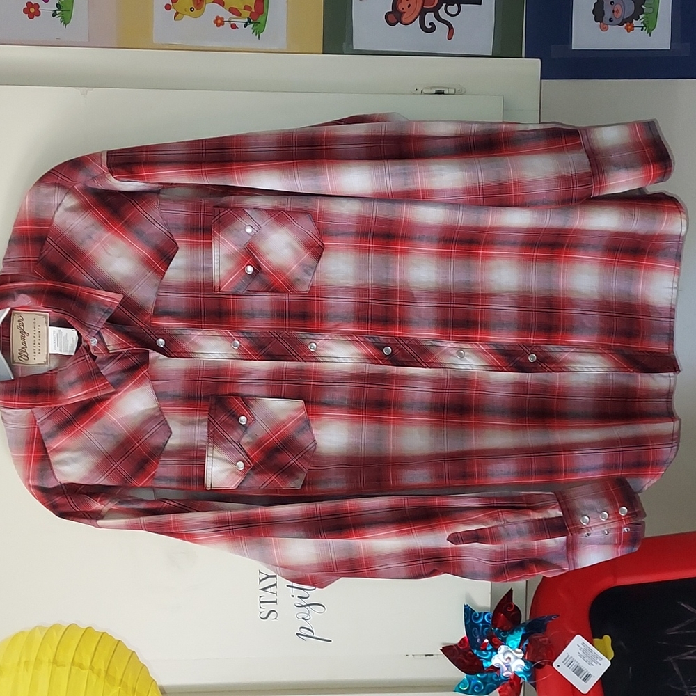 Men's Wrangler button snap western shirt size XXL